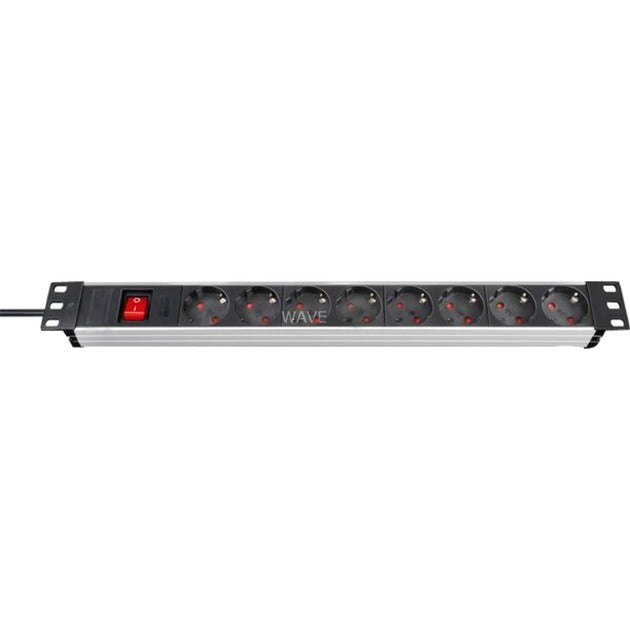 Presa Brennerstuhl premium-line technic alu 19 8x (alluminio nero, 1390007018, per 8 spine)