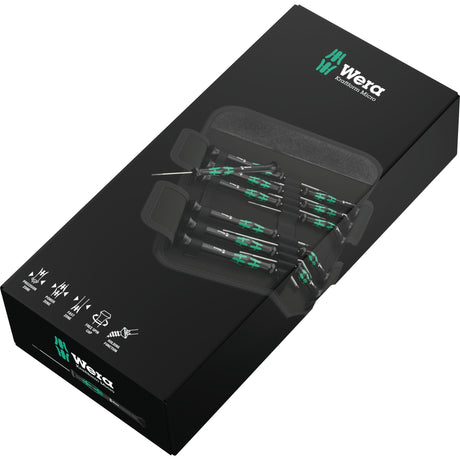 Wera kraftform 12sb1 micro screwdriver set (black green, for electrical appliances)