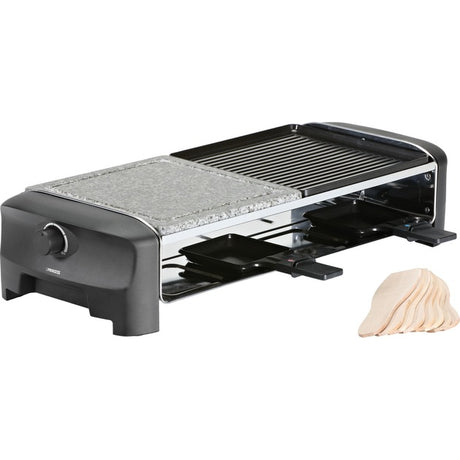 Set gourmet per party grill raclette Princess con 8 pietre (grigio nero)