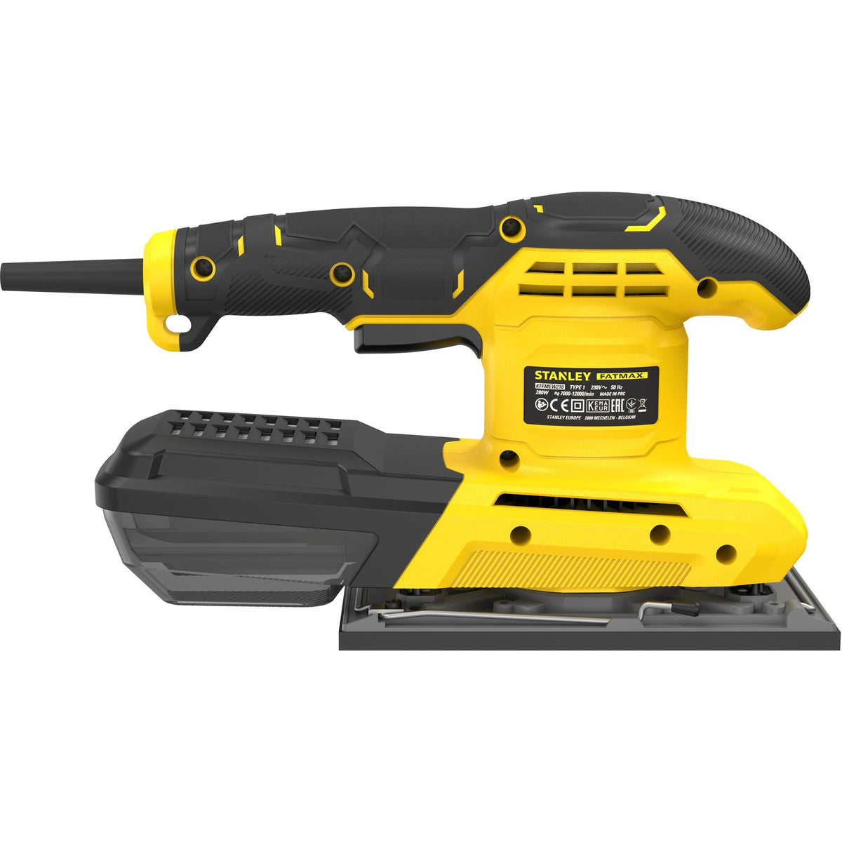 Stanley fatmax 280w 1 levigatrice orbitale 3 fogli (giallo nero)