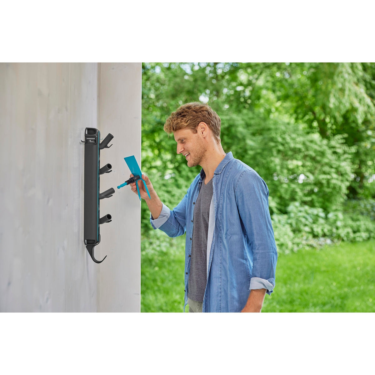 Gardena combisystem portautensili porta flex (grigio scuro turchese)