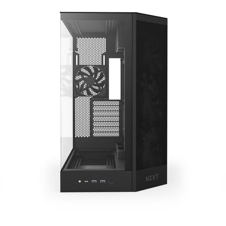 Custodia midi tower Nzxt h9 flow (nero (opaco) | 2x USB-A | 1x USB-C | vetro temperato)