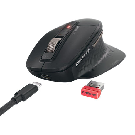 Set desktop wireless Cherry stream desktop Ultimate (nero, layout americano (qwerty), tecnologia forbice sx, 100%, 4000 dpi, LED bianchi, abs, USB bluetooth 2,4 GHz)