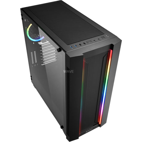 Custodia Sharkoon elite shark ca200m big tower (nera | 4x USB-A | vetro temperato)