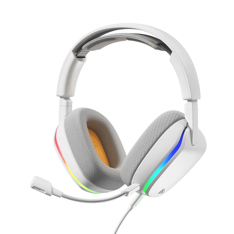 Glorious GHS Eternal RGB - Cuffie da gioco stereo RGB Cuffie da gioco over-ear (Bianco, PC, PS5, PS4, Switch, USB-C)