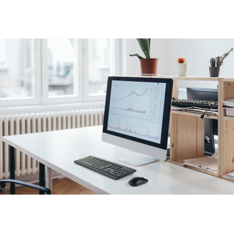 Kensington km150 eq wireless desktop set set da tavolo (nero, layout americano (qwerty), membrana, 100%, 1200 dpi)