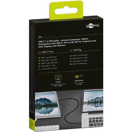 Cavo adattatore Goobay da USB-C a VGA (nero, 1,8 metri)