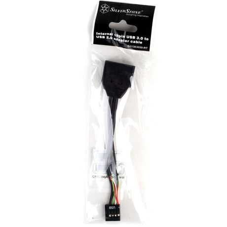 Silverstone g11303050-rt, USB 2.0 (interno) 9 pin > Adattatore USB 3.0 (interno) 19 pin (nero)