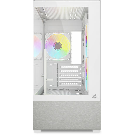 Custodia mini tower Sharkoon mk7 argb (bianco | 2x USB-A | 1x USB-C | RGB | vetro temperato)
