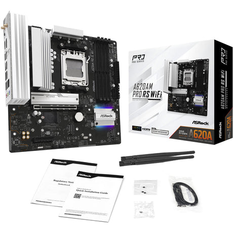 Scheda madre Asrock A620AM Pro RS WiFi Socket AM5 (RAID, 2,5 GB-LAN, WLAN, BT, audio, µATX)