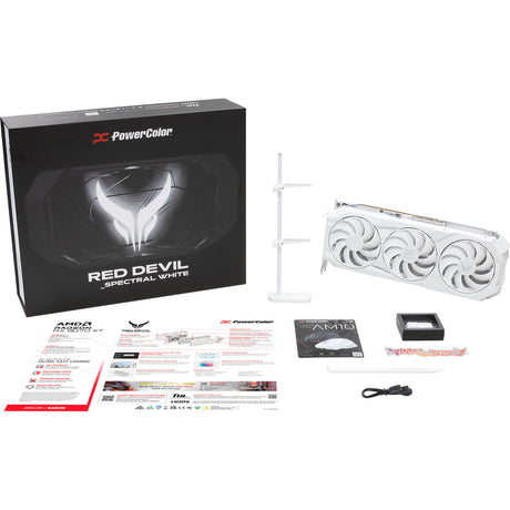 Scheda grafica Powercolor Radeon RX 9070 XT Red Devil Spectral White 16GB GDDR6 (bianco, RDNA4, GDDR6, 3x Display Port, 1x HDMI)
