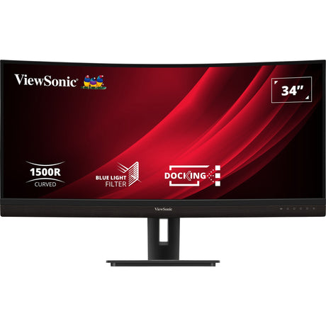 Viewsonic Monitor docking curvo UwQHD VG3456C 34 Ultrawide (Nero (opaco), 2x HDMI, 1x Display Port, USB-A, USB-B, USB-C, LAN, Audio)