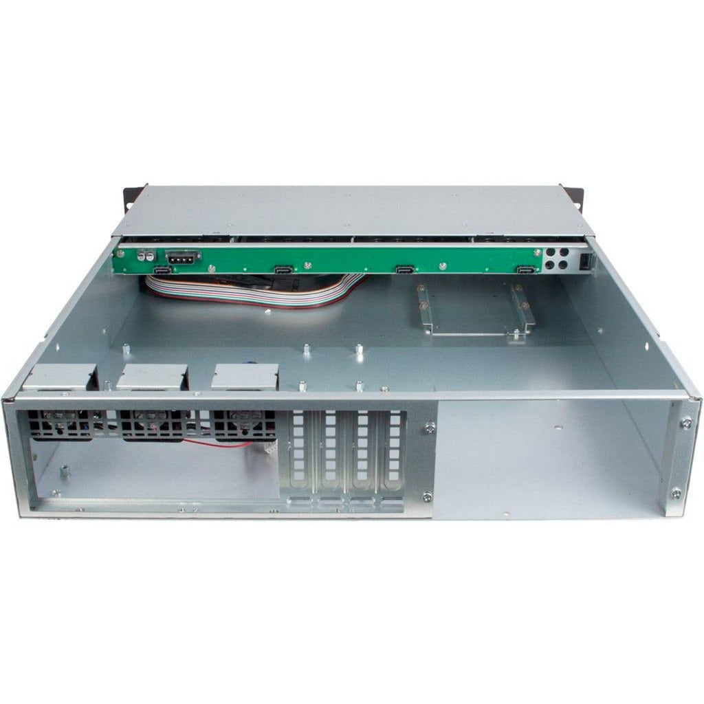 Alloggiamento rack SATA Inter-tech ipc 2u-2404l (nero | 2x USB-A)