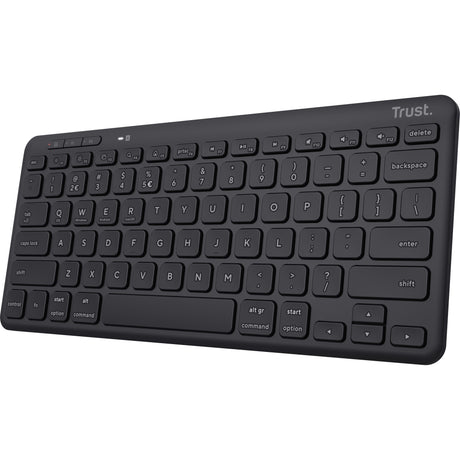 Tastiera wireless compatta Trust Lyra (nera, layout USA (QWERTY), interruttori a forbice, 65%, USB da 2,4 GHz, Bluetooth)