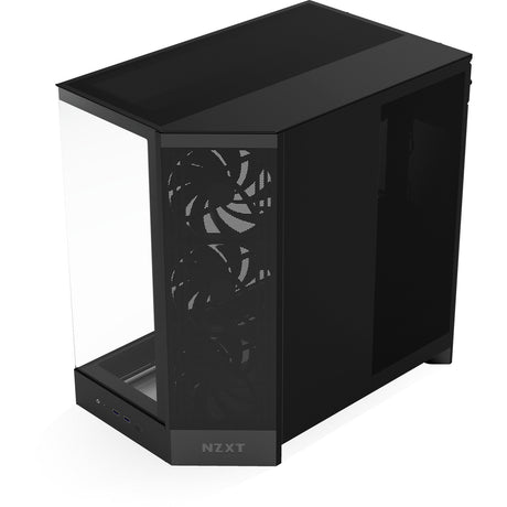 Custodia midi tower Nzxt h9 flow (nero (opaco) | 2x USB-A | 1x USB-C | vetro temperato)