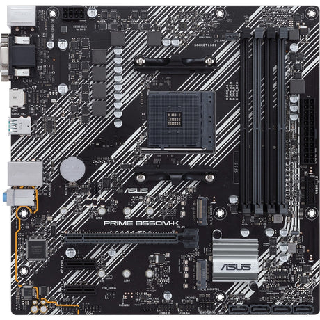 Scheda madre Asus Prime B550M-K Socket AM4 (bianco e nero, RAID, GB-LAN, audio, µATX)