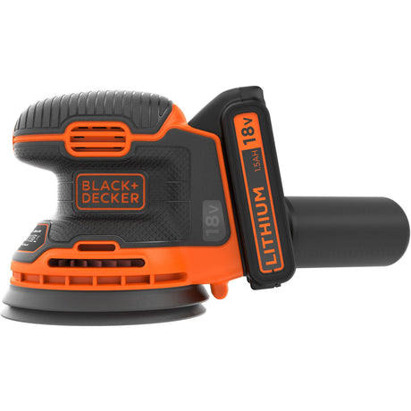 Levigatrice eccentrica a batteria Black+decker bdcros18 18v (nero arancione, custodia, caricabatterie e batteria inclusi)
