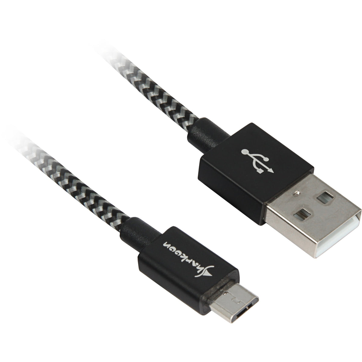 Cavo Sharkoon USB 2.0, USB-A > micro-USB B (nero grigio, 2 metri)