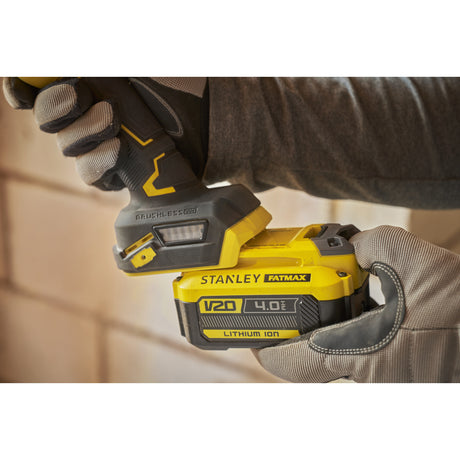 Smerigliatrice angolare Stanley fatmax v20 18v 125mm (nero giallo, batteria e caricabatterie inclusi, con custodia)