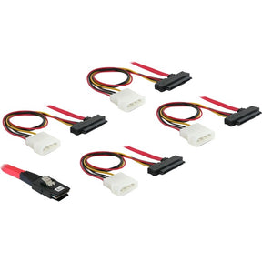 Delock mini SAS a 36 pin > 4x adattatori SAS a 29 pin (rosso, 0,5 metri)