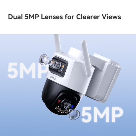 Fotocamera esterna Imou aov doppio obiettivo 5MP+5MP (bianco, 3k, 4G LTE, WiFi 6, pannello solare)