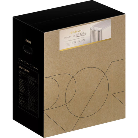 Asus proart pa401 edizione legno - alloggiamento midi tower con pannello a rete (colore legno beige | 2x USB-A | 1x USB-C)