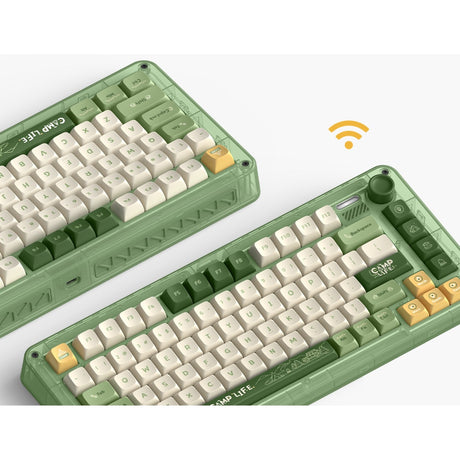 Tastiera meccanica wireless da campeggio Iqunix zx75 (verde, layout us (qwerty), cherry mx silent red, 75%, led rgb, hot-swapable, double-shot pbt, 2.4ghz | bluetooth 5.1 | usb-c)