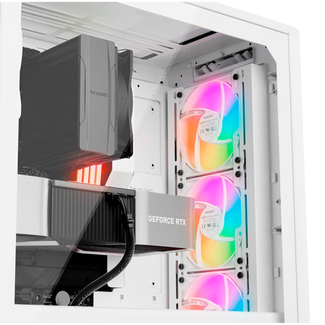 Silenzio! custodia midi tower pure base 501 lx (bianco | 2x USB-A | 1x USB-C | RGB | vetro temperato)