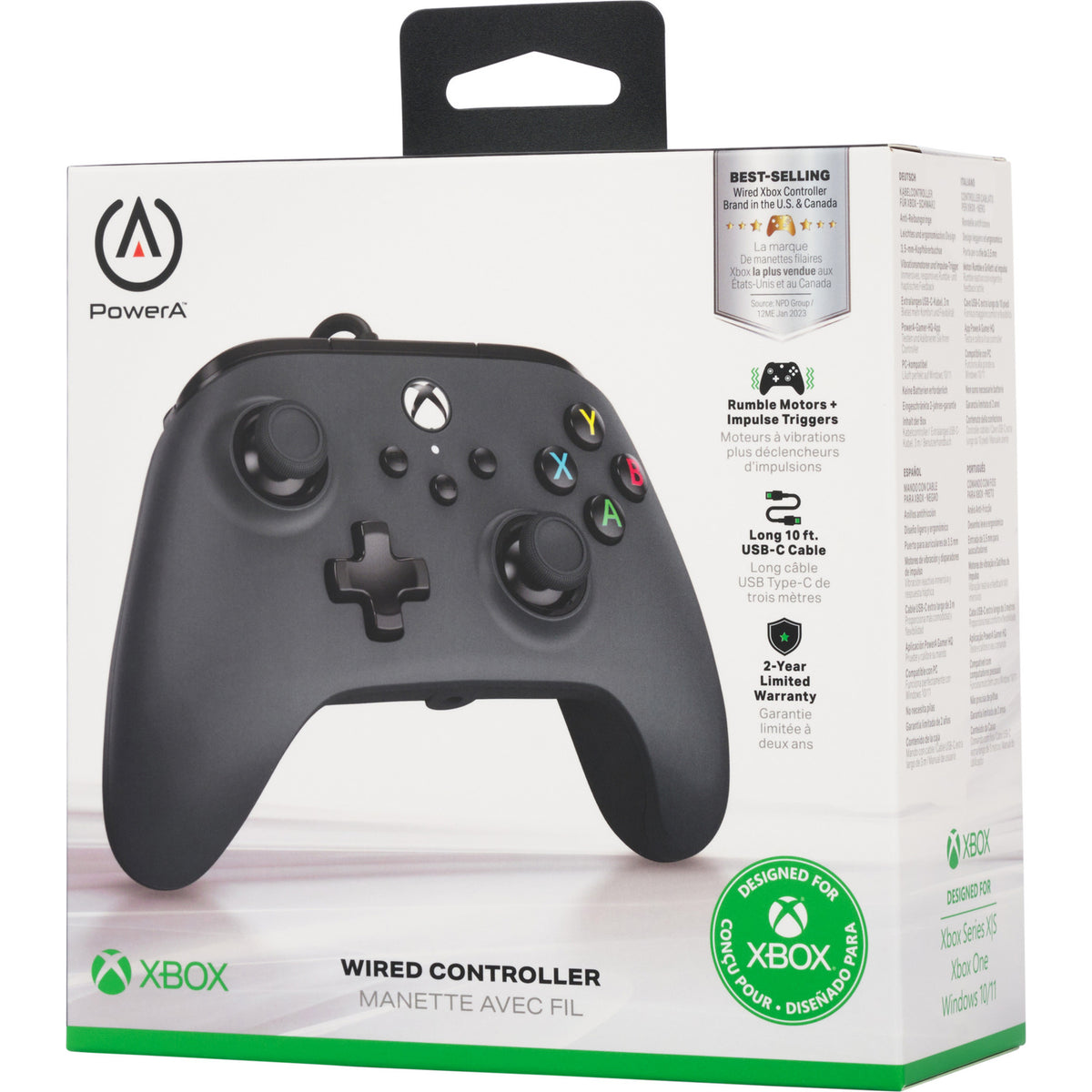 Controller cablato Powera per xbox serie x|s (nero, xbox serie x|s, xbox one, PC)