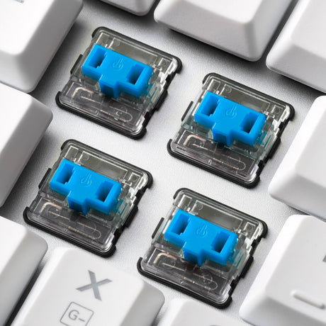 Tastiera da gioco meccanica Sharkoon purewriter rgb (bianca, layout us (qwerty), kailh choc a basso profilo blu, 100%, LED rgb)