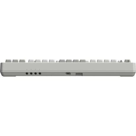 Tastiera meccanica retrò 8bitdo edizione m (grigia, layout americano (qwerty), kailh box bianco, 80% (tkl), bluetooth a basso consumo energetico, wireless 2.4g, USB)