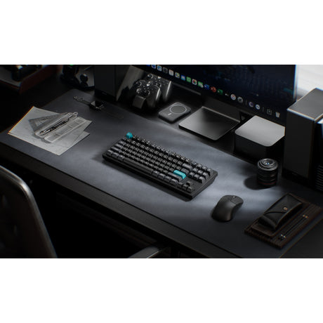 Tastiera meccanica personalizzata Keychron q3 ultra-m4 8k wireless (nera, layout us (qwerty), pom banana in seta, 80% (tkl), rgb, hot swap, 8k, 2,4 ghz | bluetooth 5.2 | usb-c)