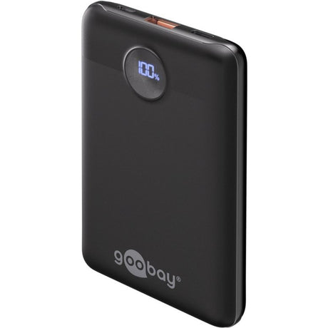 Power bank Goobay compatto da 10.000 mAh (nero, 10 Ah, 1x USB-A, 1x USB-C, alimentazione, ricarica rapida)
