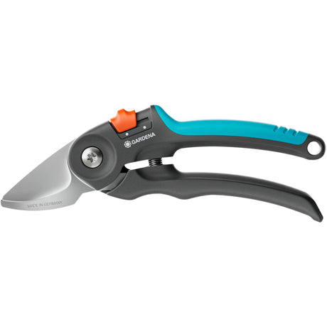 Forbici da potatura Gardena premiumcut per legno fresco con taglio bypass (grigio turchese, diametro di potatura 22 mm)