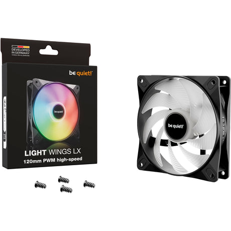 Silenzio! ventola del case light Wings LX PWM RGB ad alta velocità (nera, 120 x 120 x 25 mm)