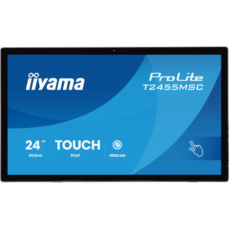 Monitor touchscreen Iiyama prolite t2455msc-b2 23,8 (nero, 120 hz, hdmi, displayport, audio, usb, webcam, touch)