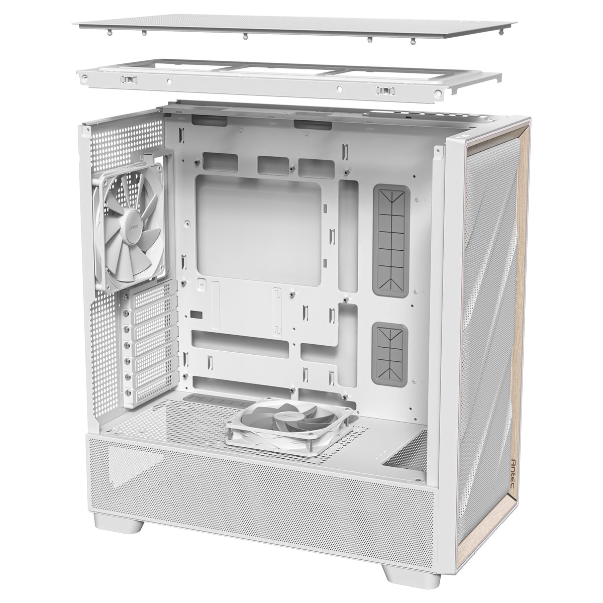 Custodia midi tower Antec flux (bianco | 2x USB-A | 1x USB-C | vetro temperato)