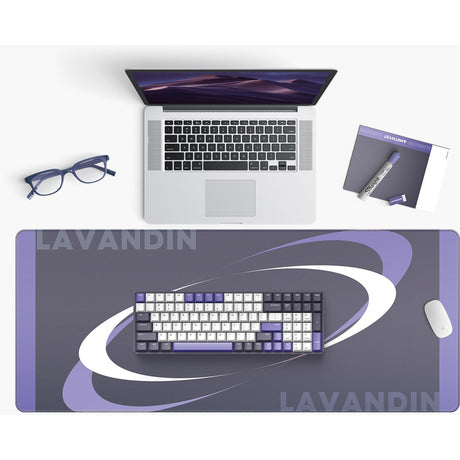 Tastiera meccanica wireless Iqunix f97 lavandin (lavanda, layout us (qwerty), cherry mx brown, 96%, led rgb, hot-swapable, pbt, 2.4ghz | bluetooth 5.1 | usb-c)