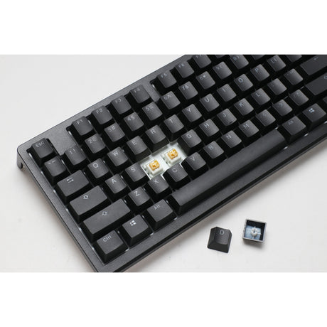 Tastiera da gioco meccanica Ducky zero 6108 classic nera rgb (nera, layout us (qwerty), cherry mx2a marrone, 100%, led rgb, double-shot pbt, hot swap, 2.4ghz | bluetooth | usb-c)