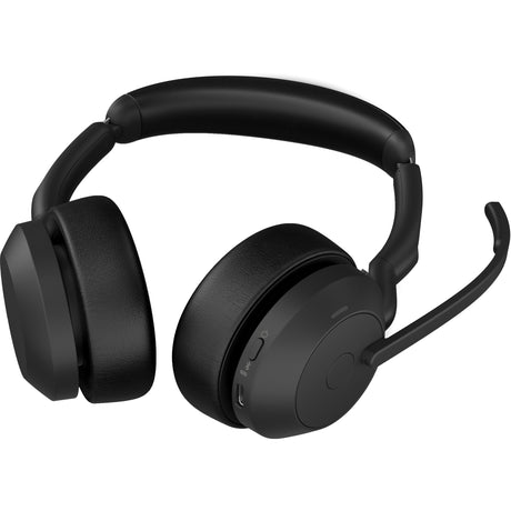 Jabra evolve2 55 - link390c ms stereo con base di ricarica auricolare on-ear (nero, stereo, microsoft team, usb-c, link380c)