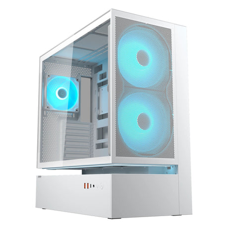 Custodia midi tower Cougar cfv235 mesh (bianco | 2x USB-A | 1x USB-C | RGB | vetro temperato)