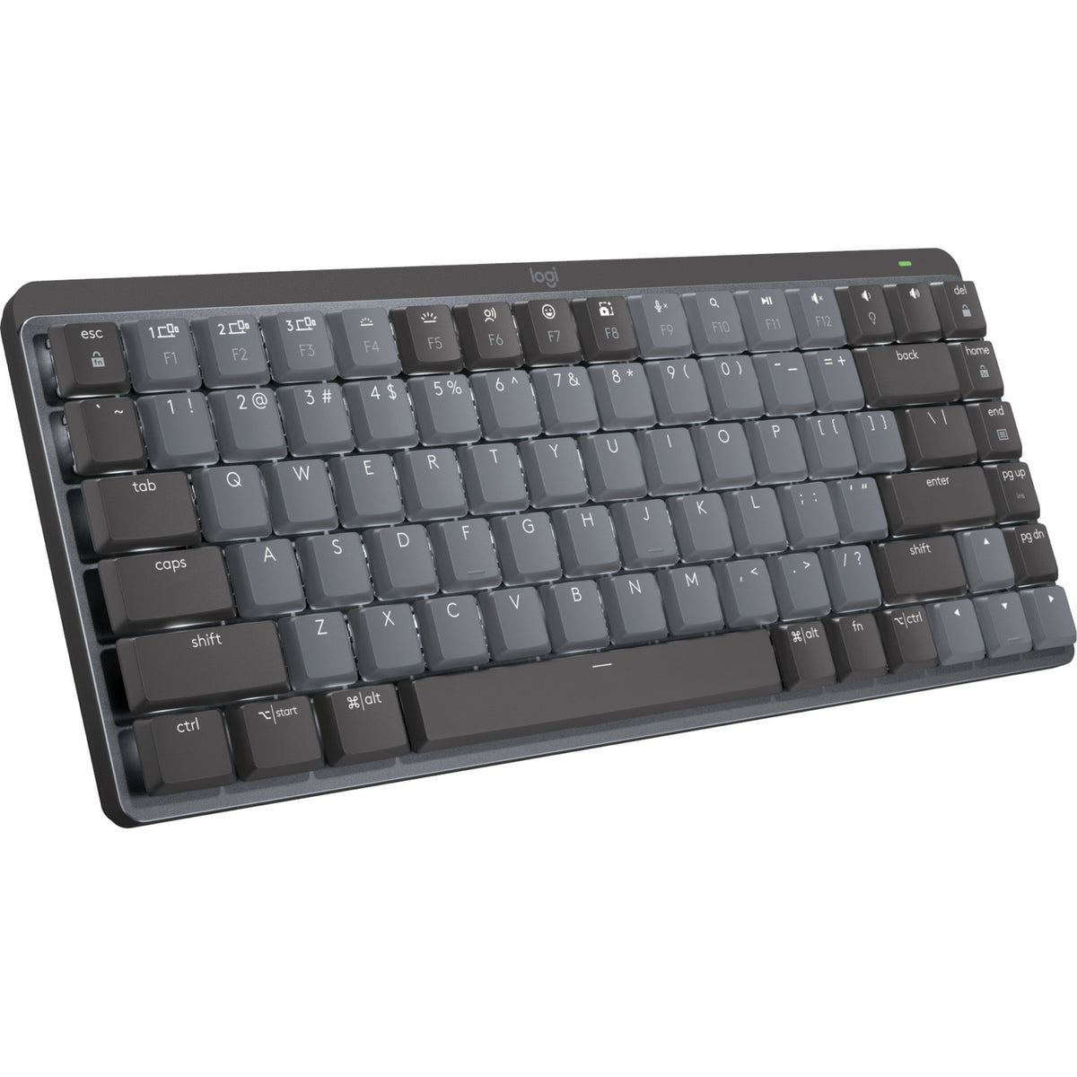 Mini tastiera meccanica Logitech MX (nera, layout internazionale USA (QWERTY), tattile GL, 80% (TKL), Bluetooth)