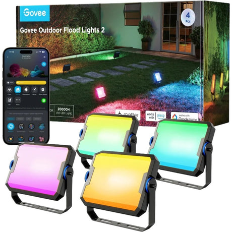 Govee Smart Ground Lighting Matter RGBWW - Confezione da 4 per esterni
