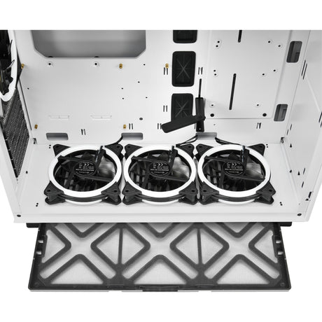 Custodia midi tower RGB Sharkoon in puro acciaio (bianco | 2x USB-A | RGB | vetro temperato)