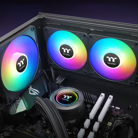 Thermaltake ct120 ex argb sync ventola di raffreddamento per PC (pacchetto da 3 ventole) ventole per case (nero, 3 pezzi, 120 x 120 x 25 mm, pwm)