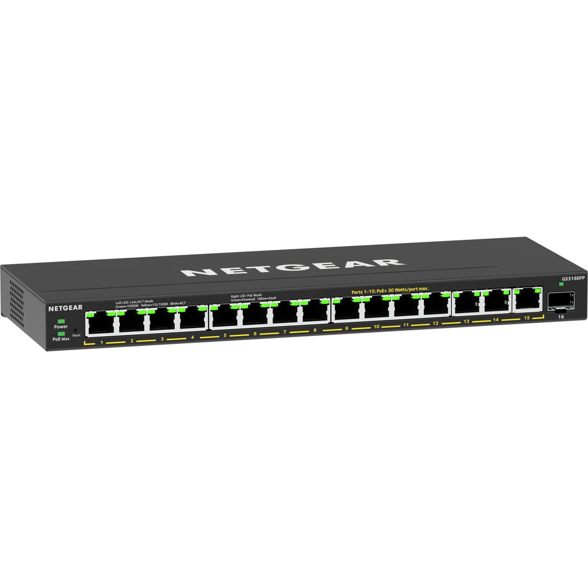 Interruttore Netgear gs316epp (nero)