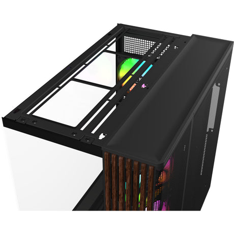 Custodia Thermaltake View 380 XL WS ARGB MIDI Tower (colore legno nero | 2x USB-A | 1x USB-C | RGB | vetro temperato)