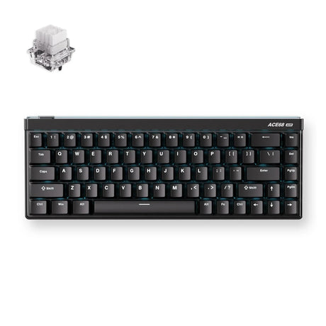 Tastiera da gioco Mchose ace 68 air effetto hall con interruttore magnetico (nera, layout us (qwerty), supporto tai gt he, 65%, rgb, hot swap, copritasti pbt, usb-c, sensore effetto hall)