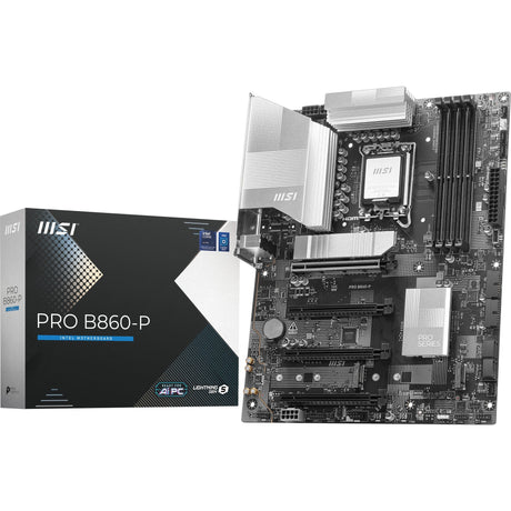 Scheda madre MSI Pro B860-P Socket 1851 (argento, RAID, 5GB-LAN, audio, ATX)