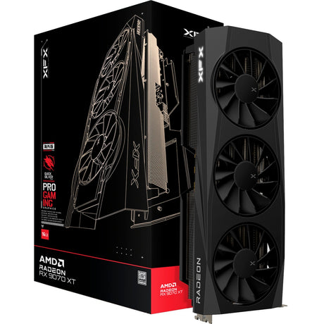 Scheda grafica XFX Radeon RX 9070 XT Quicksilver (nera, RDNA4, GDDR6, 3x DisplayPort, 1x HDMI 2.1)